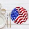 8 Count USA Flag Patriotic Round Disposable Dessert Plates For Festive Events 7 Inch